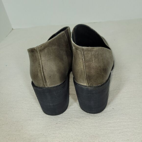 Free People Boots Womens Size 10.5 Gray Ankle Boot Bootie Leather Block Heel - Picture 7 of 16